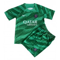 Camisa de Futebol Paris Saint-Germain Goleiro Equipamento Principal Infantil 2023-24 Manga Curta (+ Calças curtas)